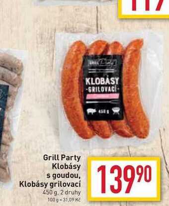 Billa Grill party klobásy s goudou 450 g nabídka