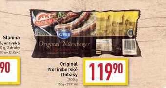 Billa Originál norimberské klobásy 300 g nabídka