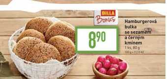 Billa Hamburgerová bulka se sezamem a černým kmínem 1 ks, 80 g nabídka