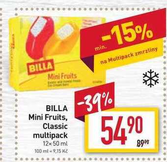 Billa Billa mini fruits, classic multipack 12x 50 ml nabídka