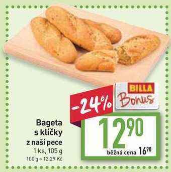 Billa Bageta s klíčky z naší pece 1 ks, 105 g nabídka