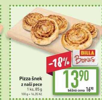 Billa Pizza šnek z naší pece 1 ks, 85 g nabídka