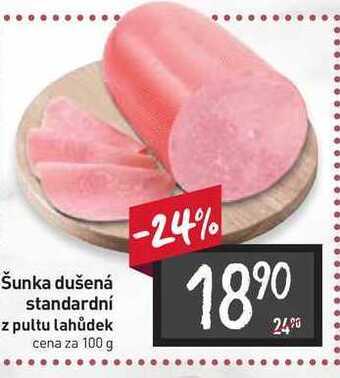 Billa Šunka dušená standardní z pultu lahůdek cena za 100 g nabídka