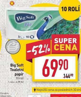 Billa Big soft toaletní papír 10 rolí nabídka