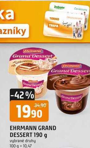 Trefa Ehrmann dezert se šlehačkou 190g, vybrané druhy nabídka