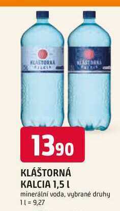 Trefa Kláštorná kalcia 1,5 l minerální voda nabídka
