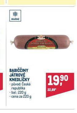 Makro Babiččiny játrové knedlíčky nabídka