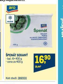 Makro Špenát sekaný nabídka