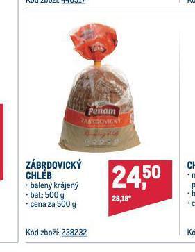 Makro Zábrdovický chléb nabídka