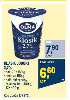 Makro Klasik jogurt nabídka