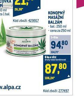 Makro Konopný masážní balzám nabídka