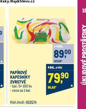 Makro Papírové kapesníky nabídka