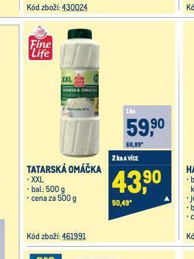Makro Tatarská omáčka nabídka