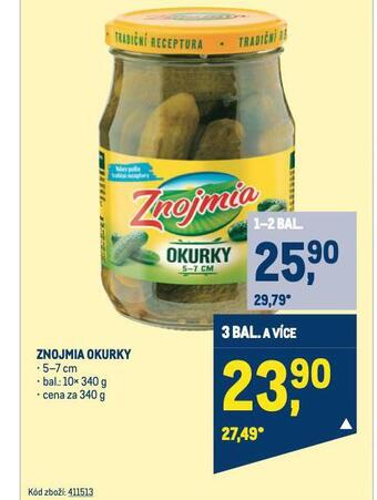Makro Znojmia okurky nabídka