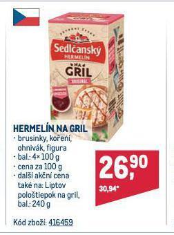 Makro Hermelín na gril nabídka