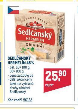 Makro Sedlčanský hermelín nabídka