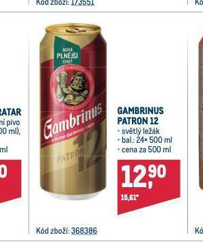 Makro Pivo gambrinus nabídka