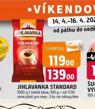 Terno Jihlavabka standard mletá káva nabídka