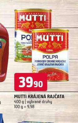Terno Mutti krájená rajčata nabídka