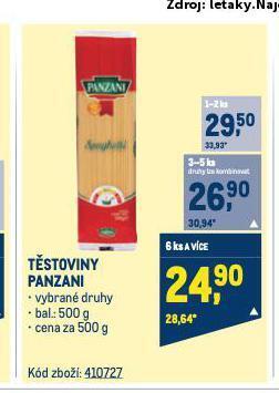 Makro Těstoviny panzani nabídka