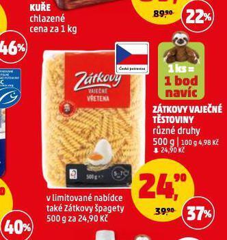 Penny Market Zátkovy vaječné těstoviny nabídka