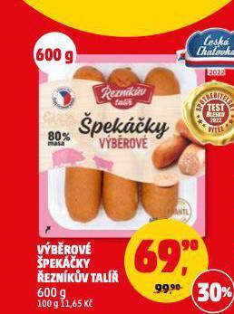 Penny Market Výběrové špekáčky nabídka