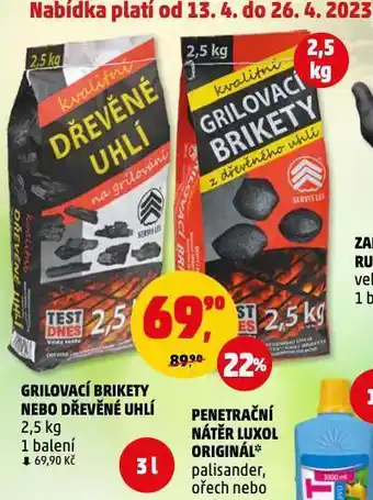 Penny Market Dřevěné uhlí nabídka