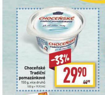 Billa Choceňské tradiční pomazánkové nabídka