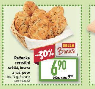 Billa Raženka cereální nabídka