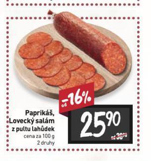 Billa Paprikáš nabídka
