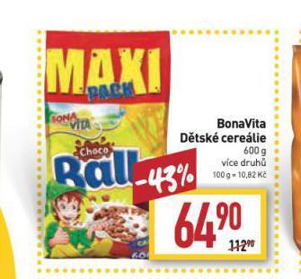 Billa Bonavita dětské cereálie nabídka