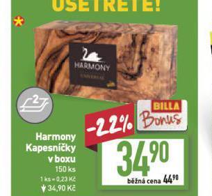 Billa Harmony kapesníky nabídka