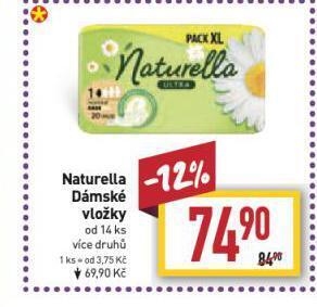 Billa Naturella dámské vložky nabídka