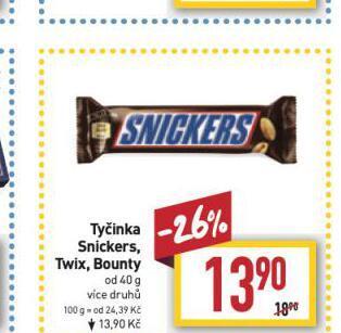 Billa Snickers nabídka