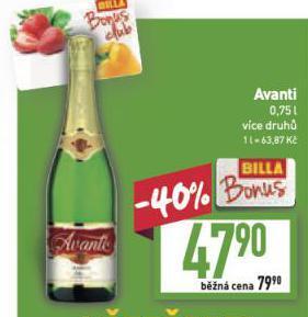 Billa Avanti nabídka
