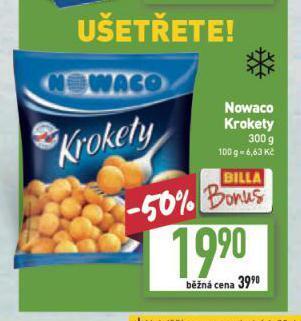 Billa Nowaco krokety nabídka