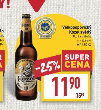 Billa Pivo velkopopovický kozel nabídka