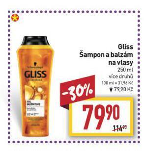 Billa Gliss šampon nabídka