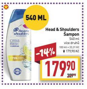 Billa Head & shoulders šampon nabídka