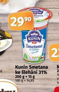 Coop Kunín smetana ke šlehání 31% nabídka