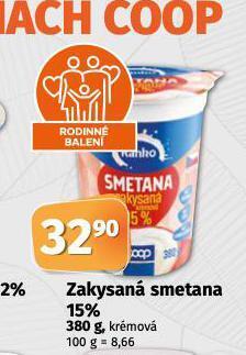 Coop Zakysaná smetana 15% nabídka