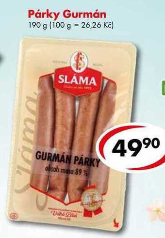 CBA Párky gurmán, 190 g nabídka