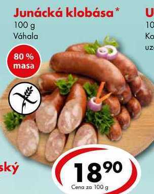 CBA Junácká klobása, 100 g nabídka