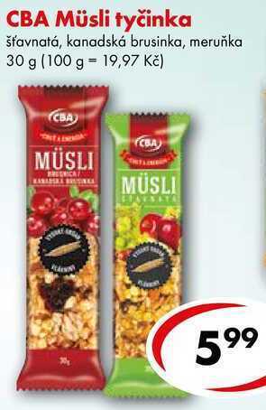 CBA Cba müsli tyčinka, 30 g nabídka
