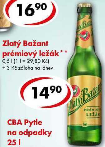 CBA Zlatý bažant prémiový ležák, 0,5 l nabídka