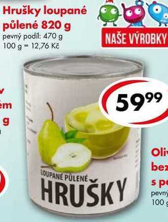 CBA Hrušky loupané půlené, 820 g nabídka