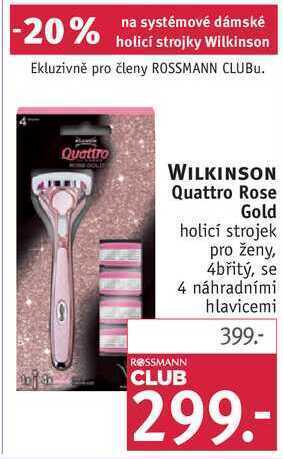 Rossmann Wilkinson quattro rose gold holicí strojek pro ženy nabídka