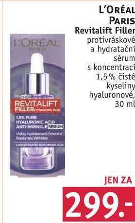 Rossmann L'oréal paris revitalift filler protivráskové a hydratační sérum, 30 ml nabídka