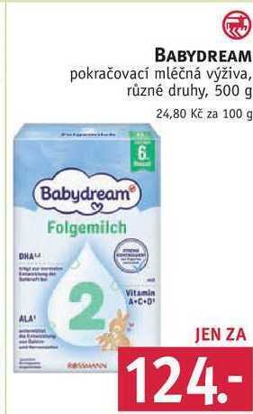 Rossmann Babydream pokračovací mléčná výživa, 500 g nabídka