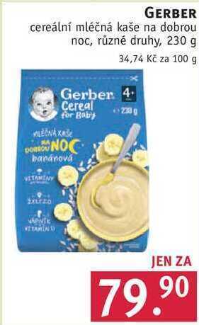 Rossmann Gerber cereální mléčná kaše na dobrou noc, 230 g nabídka